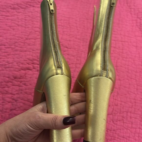 Lavish Alice gold ankle boots with clear inserts, US8 - Picture 6 of 10